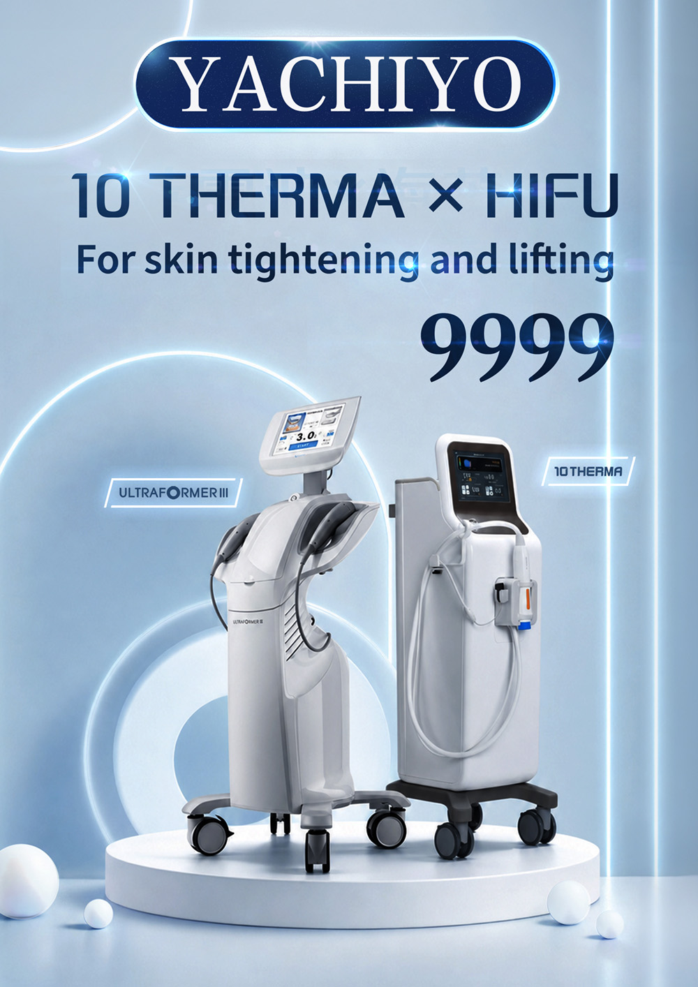 YACHIYO 10THERMA × HIFU 肌膚緊緻拉提療程，搭配 Ultraformer III 與 10THERMA 儀器，主打臉部緊實、輪廓拉提與肌膚緊緻保養方案。